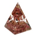 Pirámide de Orogonita de Turmalina Rosa en Resina con Àrbol