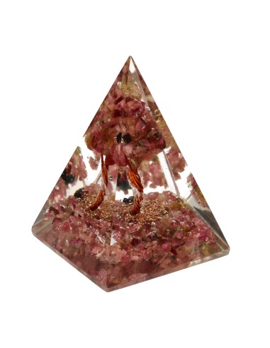 Piramide Orgonita di Tormalina Rosa...