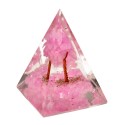 Rose Quartz Orogonite Pyramid in Resin with Tree 4x4cm