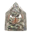 Pyramide d'Orogonite Emeraude en Résine avec Arbre 4x4cm