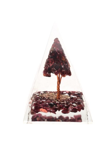 Garnet Orgonite Pyramid in Resin with...