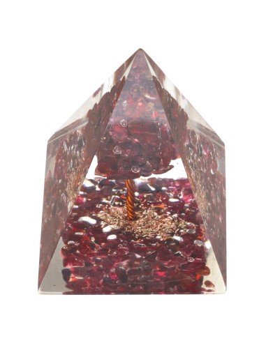 Garnet Orgonite Pyramid in Resin with...