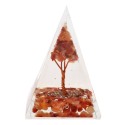 Pirâmide de Orogonite de cornalina em resina com árvore 4x4cm
