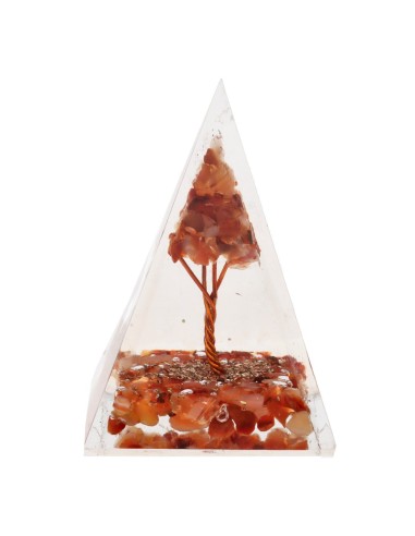 Carnelian Orogonite Pyramid in Resin...