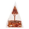 Carnelian Orogonite Pyramid in Resin with Tree 4x4cm