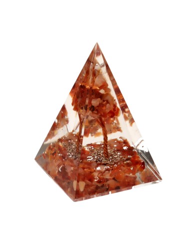 Pyramide de cornaline et d'orgonite...