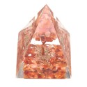 Pyramide de cornaline et d'orgonite en résine avec arbre 4x4cm