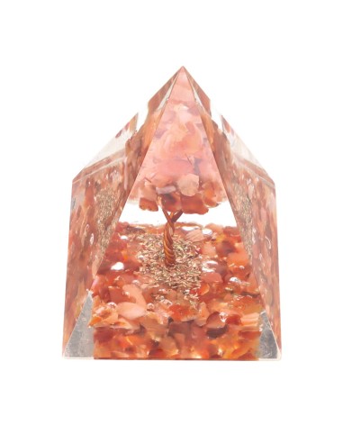 Carnelian Orgonite Pyramid in Resin...