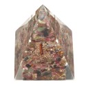 Pyramide Orogonite Tourmaline en résine avec arbre 4x4cm