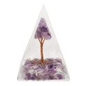 Pirâmide de Orogonite Ametista em Resina com Árvore 4x4cm