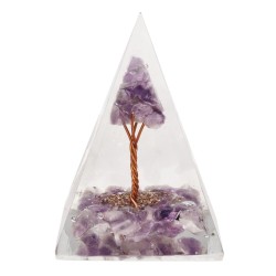 Piramide Orogonita di Amatista in Resina con Albero 4x4cm