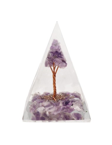 Pyramide d'améthyste et d'orgonite en...