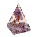 Amethyst Orogonite Pyramid in Resin with Tree 4x4cm