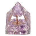 Pirâmide de Orogonite Ametista em Resina com Árvore 4x4cm