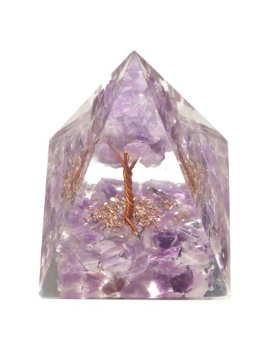 Pyramide d'améthyste et d'orgonite en...