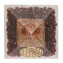 Pirámide Orgonita de Granate en Resina con Flor de Vida 7x7cm