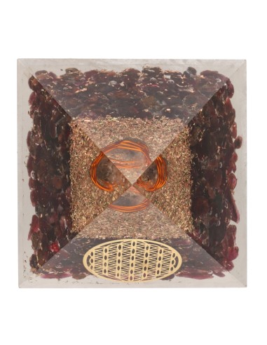 Pyramid Orgonite Garnet in Resin with...