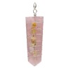 Pendentif en Quartz Rose Spiral Flat Top avec Opale Plaqué Argent