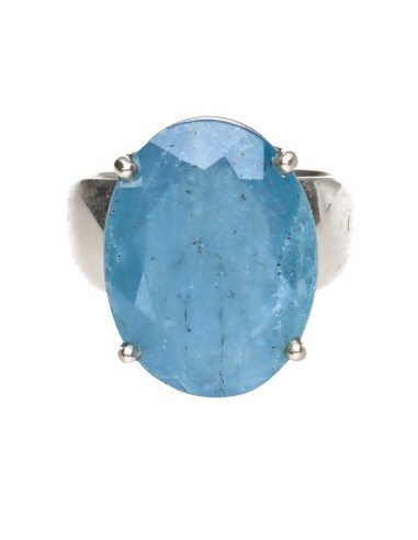 Bague aigue-marine en argent 925 (3P)