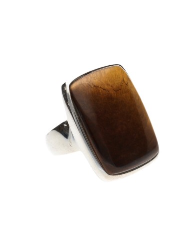 Bague œil de tigre en argent 925 (21P)