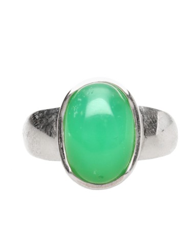 Bague en argent 925 Chrysoprase (38P)