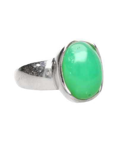Anillo de Crisoprasa en Plata de Ley...