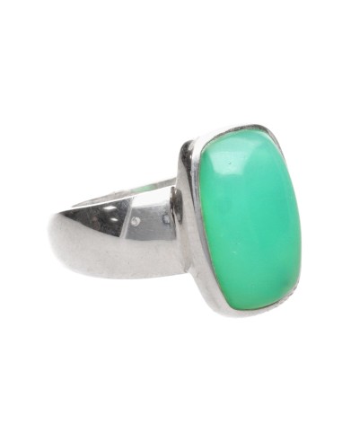 Anillo de Crisoprasa en Plata de Ley...