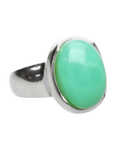 Anillo de Crisoprasa en Plata de Ley...