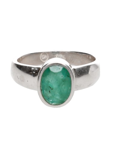 Bague en argent 925 Emeraude (43P)