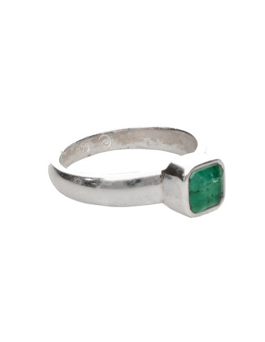 Anello con smeraldo in argento...