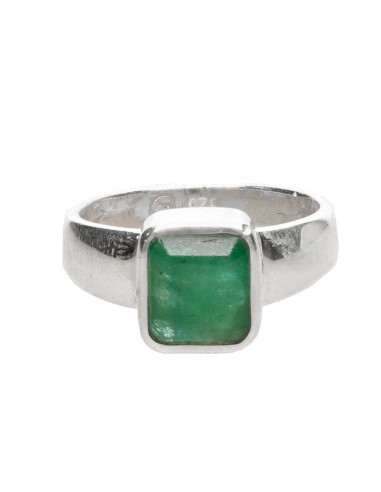 Bague en argent 925 Emeraude (46P)