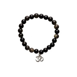 Bracciale in Obsidiana Dorata con OM 8mm