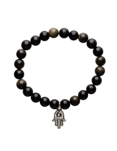 Bracciale in ossidiana dorata con...