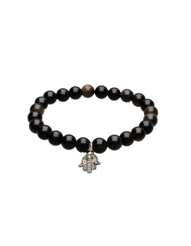 Pulsera di Ossidiana Dorata con Mano...