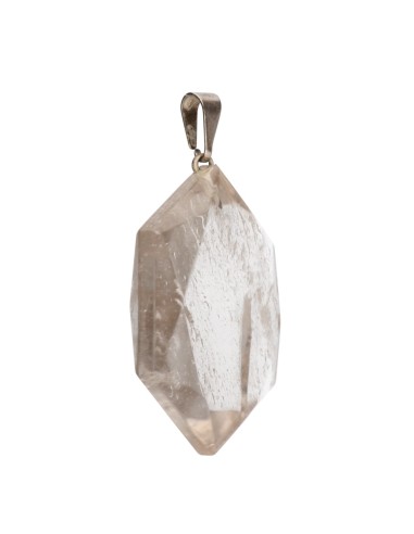 Pendentif hexagonal en quartz fumé