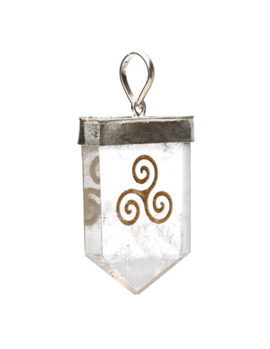 Triskel Quartz Pendant in Silver Plating