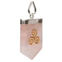 Silver Plated Rose Quartz Triskel Pendant