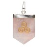 Pingente Triskel de Quartzo Rosa com banho de prata