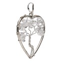 Pendentif arbre de vie en quartz plaqué argent
