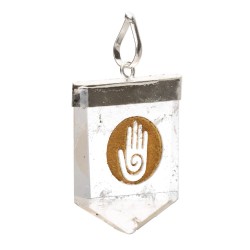 Pendente in Quarzo Mano Hopi con Bagno d'Argento