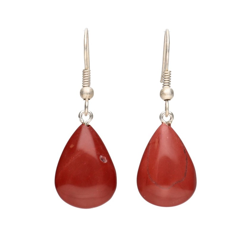 Orecchini a Goccia di Giada Rossa