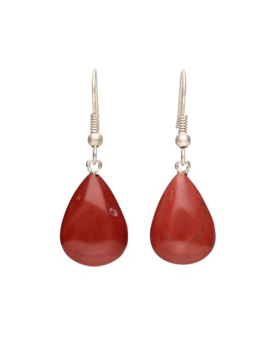 Pendientes Gota de Jaspe Rojo