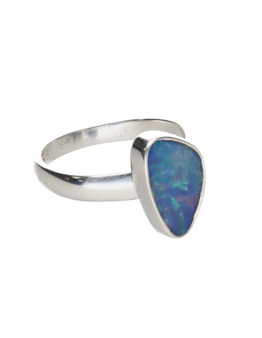 Blue Opal Ring in 925 Sterling Silver...