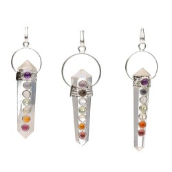 Pendentif Chakra Quartz avec Chakras