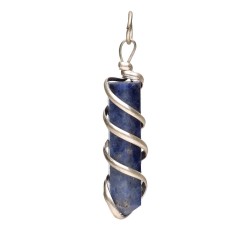 Pendente Punta di Sodalite con Spirale in Bagno d'Argento