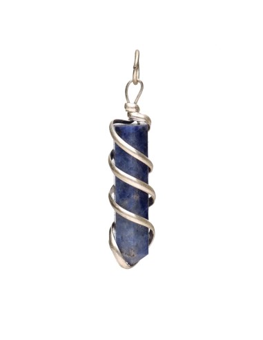 Pendentif spirale en sodalite plaqué...