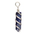 Silver Plated Spiral Sodalite Spike Pendant