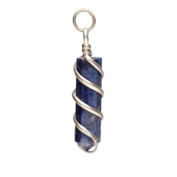 Pendente Punta di Sodalite con Spirale in Bagno d'Argento