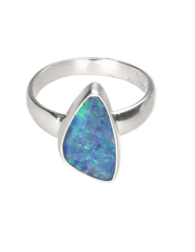 Anillo de Ópalo Azul en Plata de Ley...