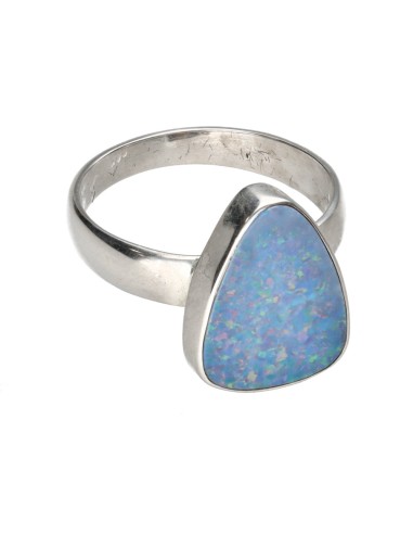 Bague en argent 925 avec opale bleue...